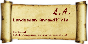 Landesman Annamária névjegykártya